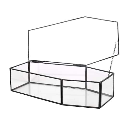 Clear Glass Terrarium Coffin with Lid by Ashland